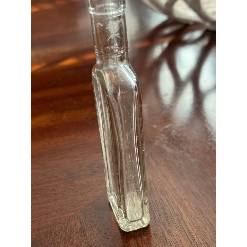 Antique VTG Apothecary Clear Glass Bottle Trio Hazel Atlas Lot set of 3 decor